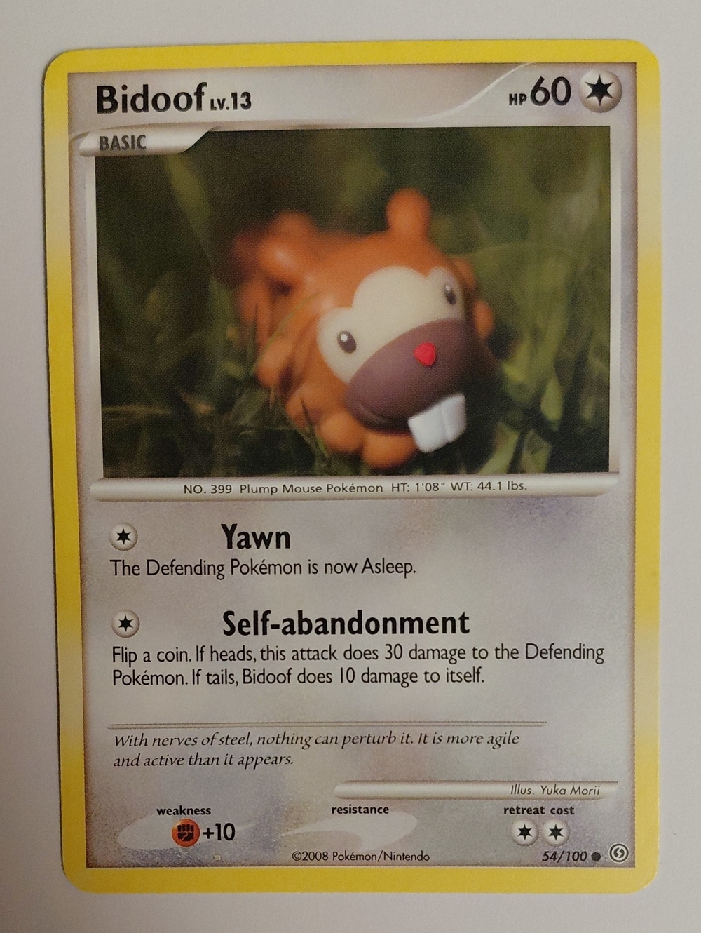 Yuka Morii Clay Artwork Pokemon Card - Vintage Stormfront Bidoof